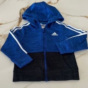 Adidas Kids Two-Tone Blue and Black Hoodie